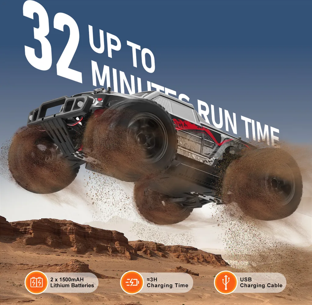 VEVOR Voiture Télécommandée 1:10 RC All Terrain 4WD 38km/h avec Wheelie