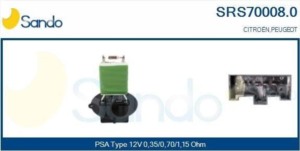 SANDO SRS70008.0 Gebläsewiderstand passend für PEUGEOT 206 Schrägheck (2A/C) Innenraumgebläse