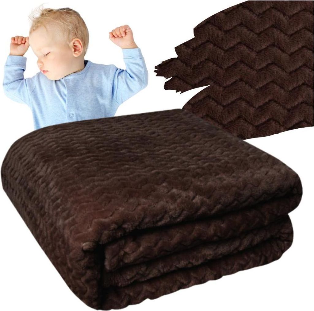 Kuscheldecke Decke fürs Bett warm schöne Tagesdecke Geschenk 200x220 cm braun Namenstag