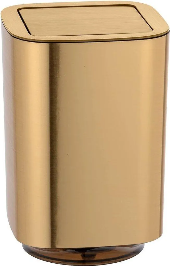 Petite poubelle dorée pour cosmétiques et maquillage 5,5L gain de place