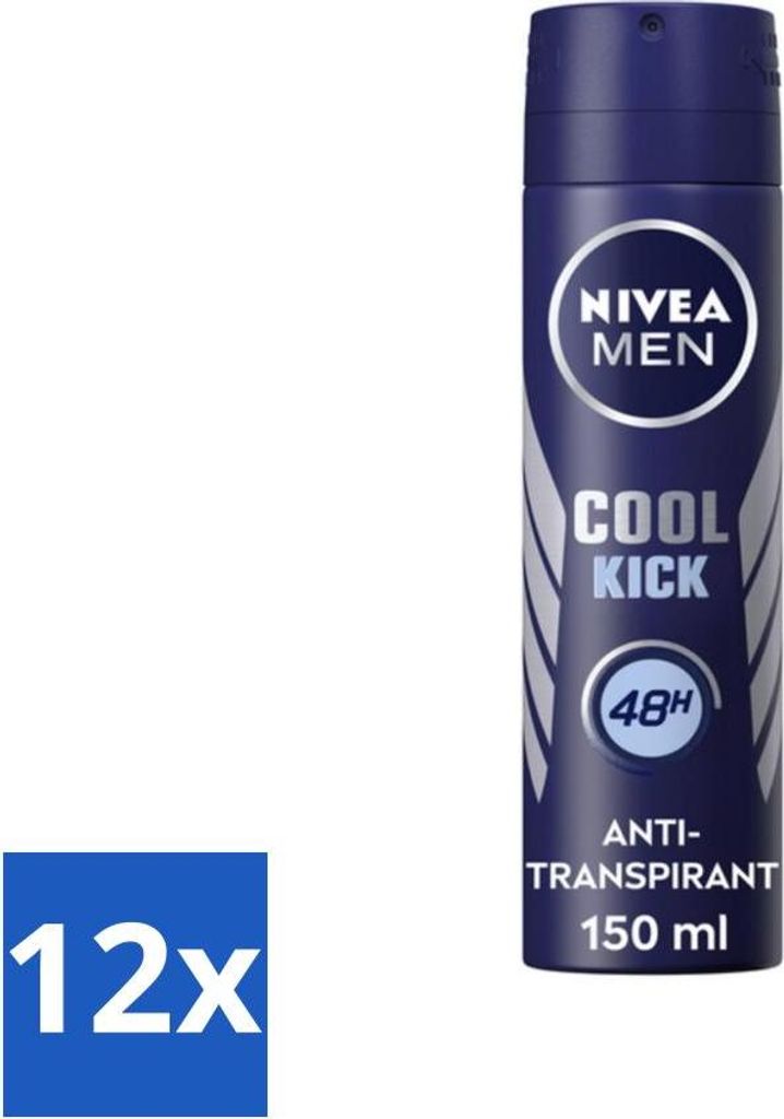 NIVEA Men Deodorant Spray Cool Kick 150 ml - Vorteilspack - 12 Stücke