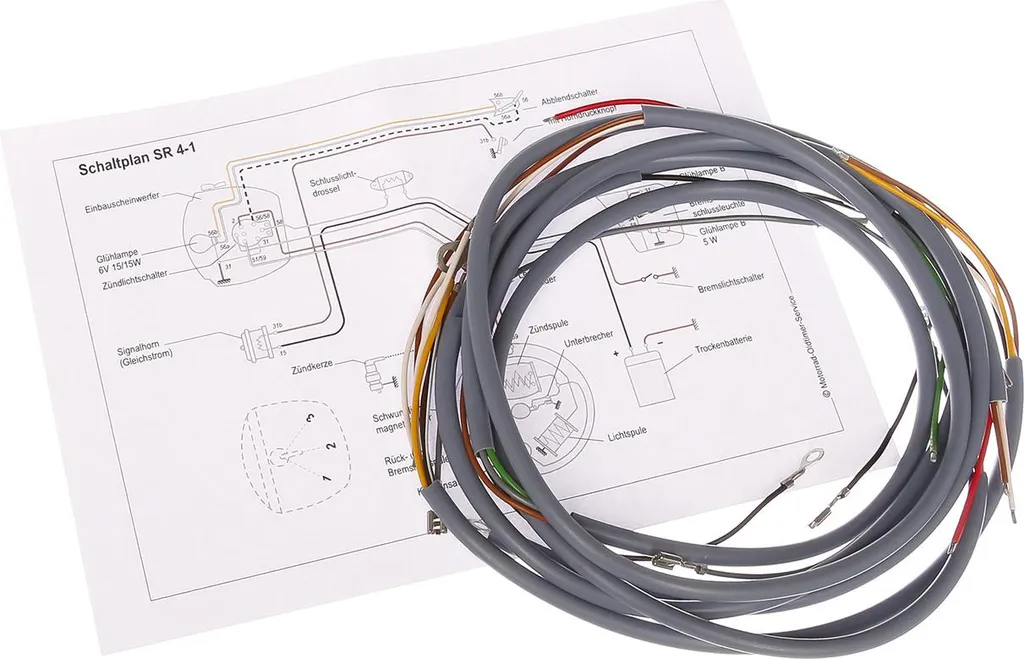 Câblage pour restauration Simson SR4-1 Sparrow - Faisceaux Gris 12V