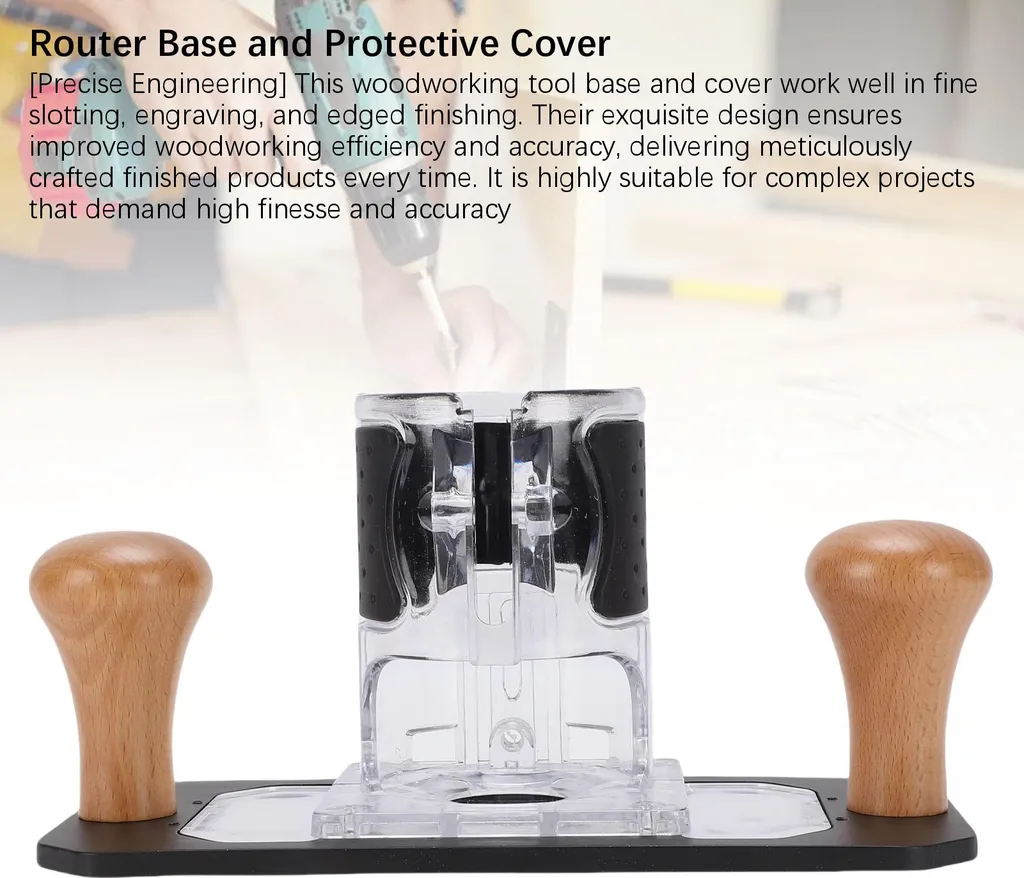 Base défonceuse 65mm anti-éclat avec plaque réversible et capot clair - 18