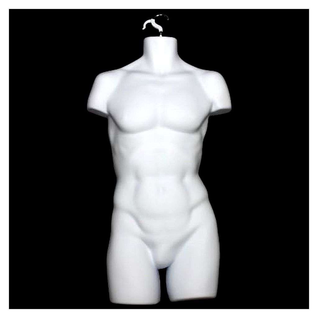 Herren-Torso, halbplastisch weiß