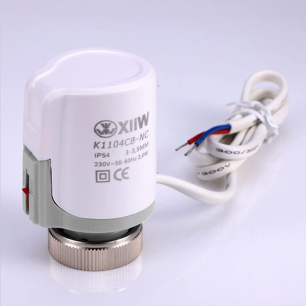 Stellantrieb Fussbodenheizung 230V M30x1,5 NC (stromlos geschlossen), Stellmotor für Fußbodenheizung, Ventil für nahezu Jeden Heizkreisverteiler