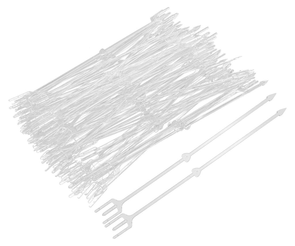 Transparente Blumenstecker Groß 31cm mit 3 Zinken für Blumenarrangements, Kartenhalter, Tischdekoration, Geburtstag, Valentinstag
