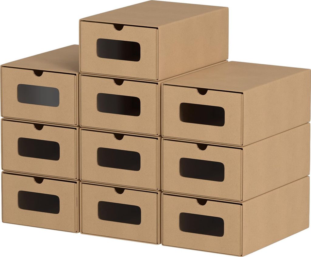 Clanmacy 20x Schuhboxen mit Sichtfenster Schuhaufbewahrung Aufbewahrungsbox Stapelbar Storage Box Schuhbox Schuhkarton Schuhschachtel Allzweckbox B...