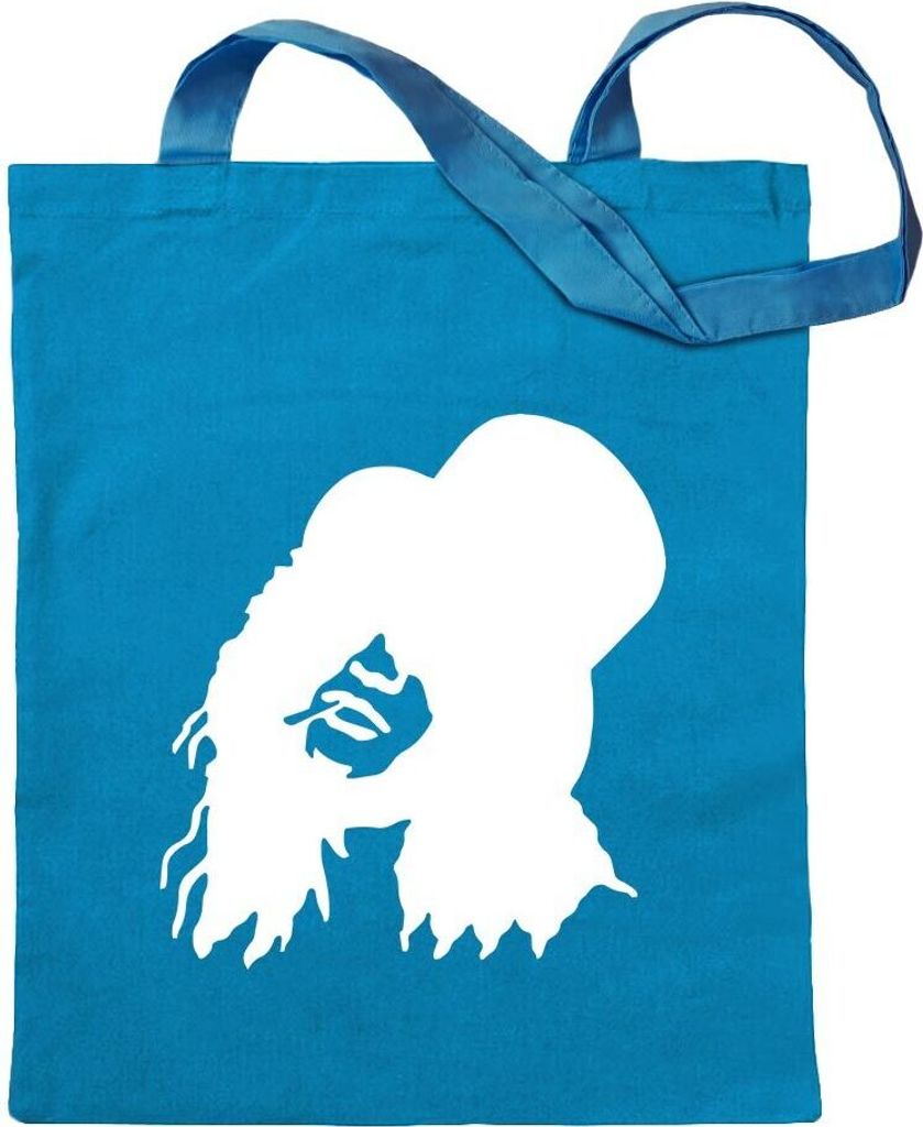 Kiwistar - Baumwolltasche - hellblau - Rockmusiker Rockband - Tragetasche Stoffbeutel Umhängetasche langer Henkel