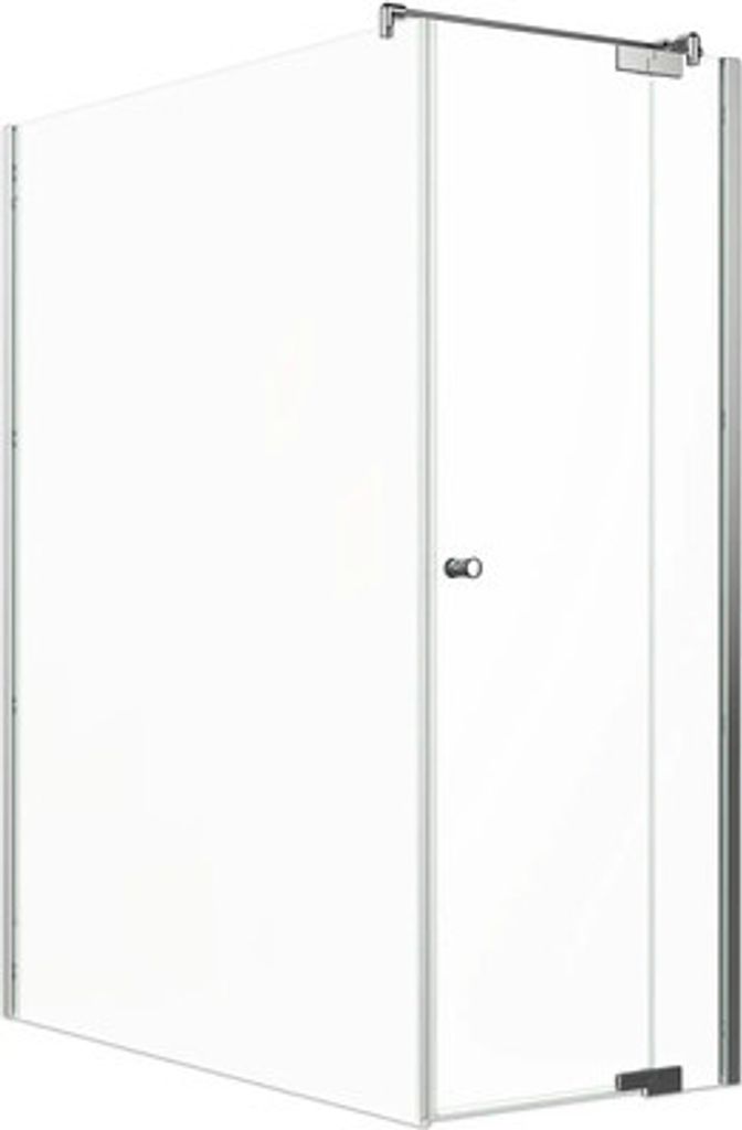 Jungborn Duschtür mit Seitenwand SETTE Drehtür mit Festteil rechts und Seitenwand links 140 x 80 cm Profil chrom Klarglas mit schmutzabweisende G...