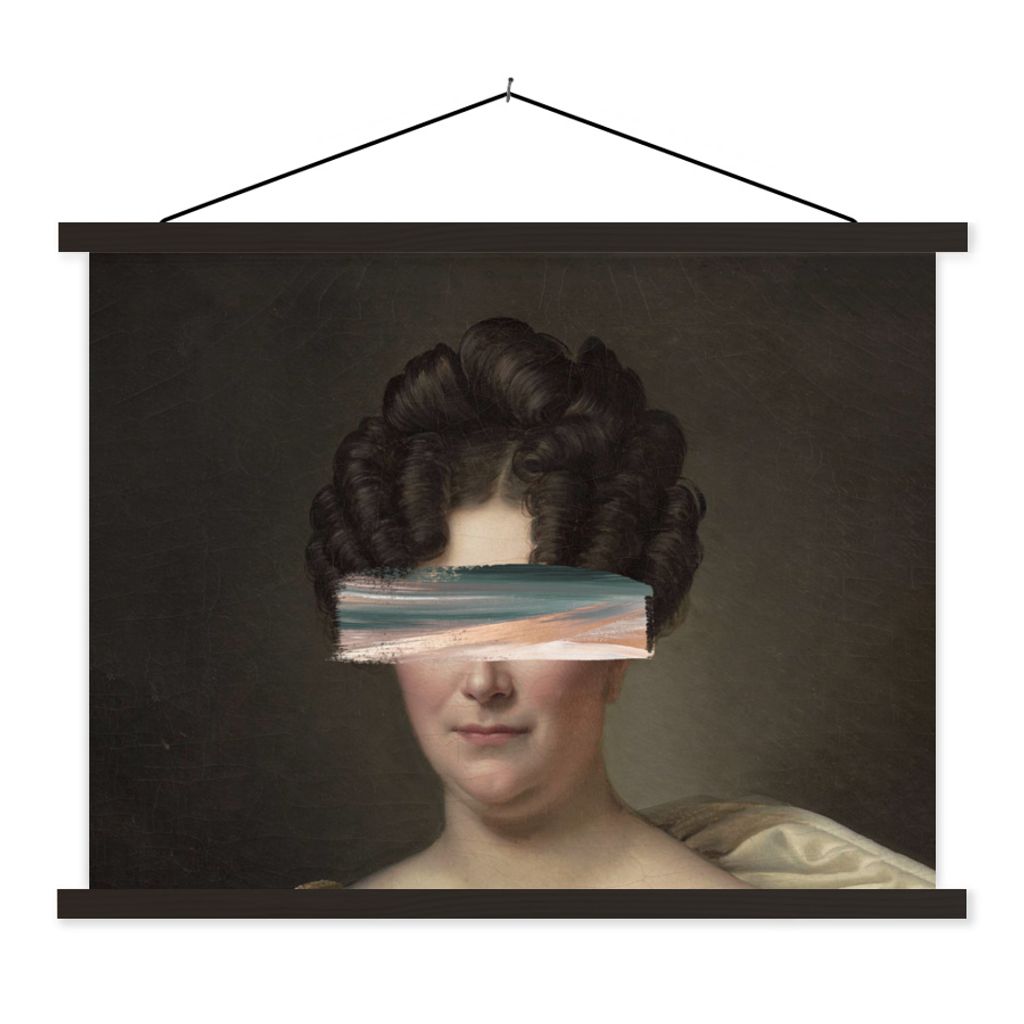 MuchoWow Textilposter Johanna Henriëtte Engelen - Dubois Drahonet - Pastell 40x30 cm mit schwarzem Rahmen - Dekorationen