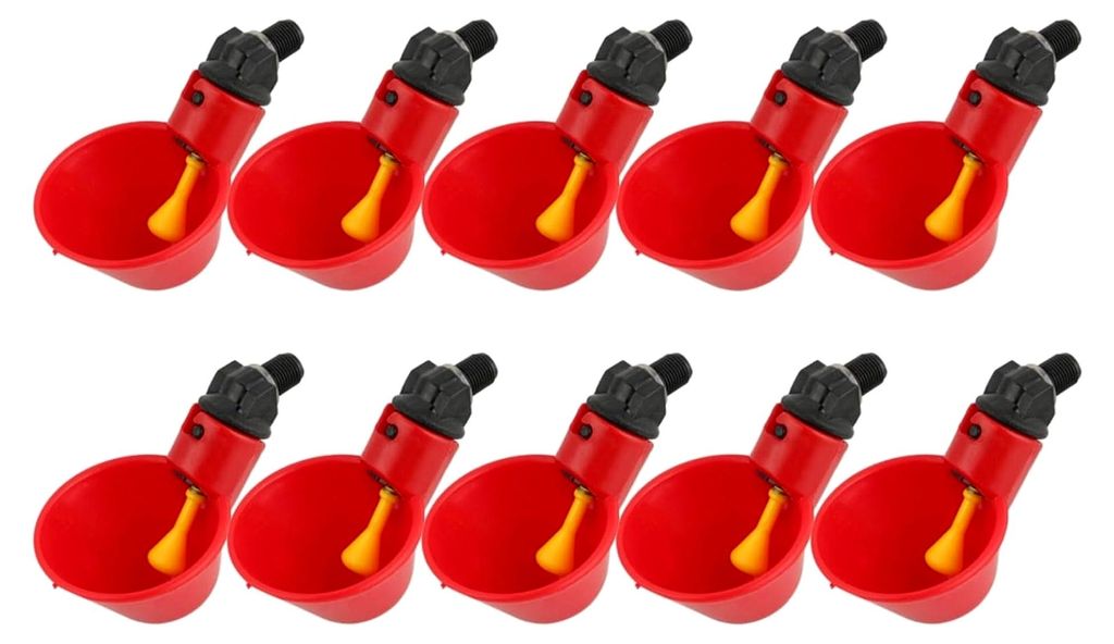 10 Stück Hühnertränken Automatisch, Kunststoff Frostsicher, Geflügel Wassertrinkbecher