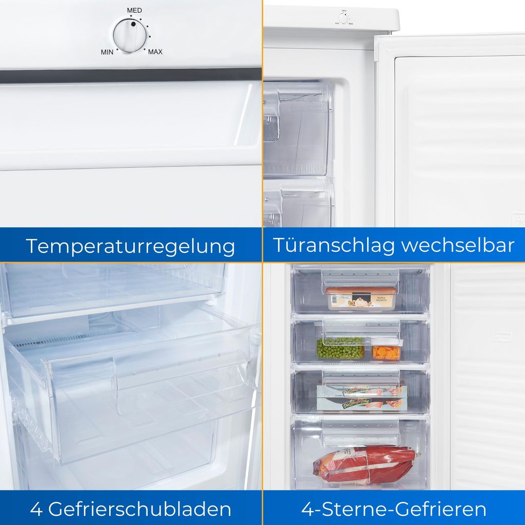 Exquisit Gefrierschrank GS80-040E weiss | Standgerät | 91 l Produktbild 3
