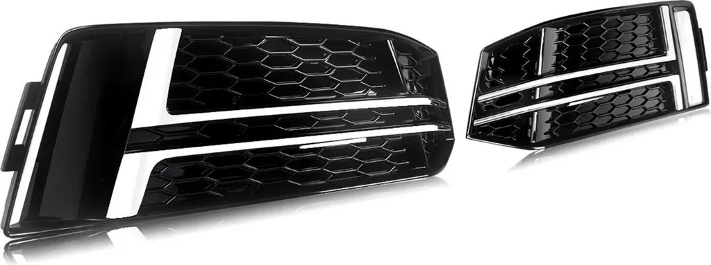 Grille de Feu de Brouillard pour Audi A4 B9 S-Line 2016-2018 Noir Mat