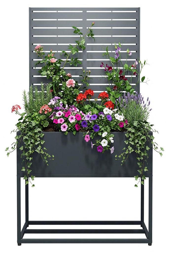 Jardinière Westmann Dekora 4 en métal avec treillis et Image du produit 