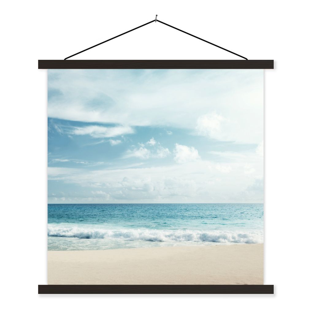 MuchoWow Textilposter Strand - Meer - Sommer 40x40 cm mit schwarzem Rahmen - Fotos