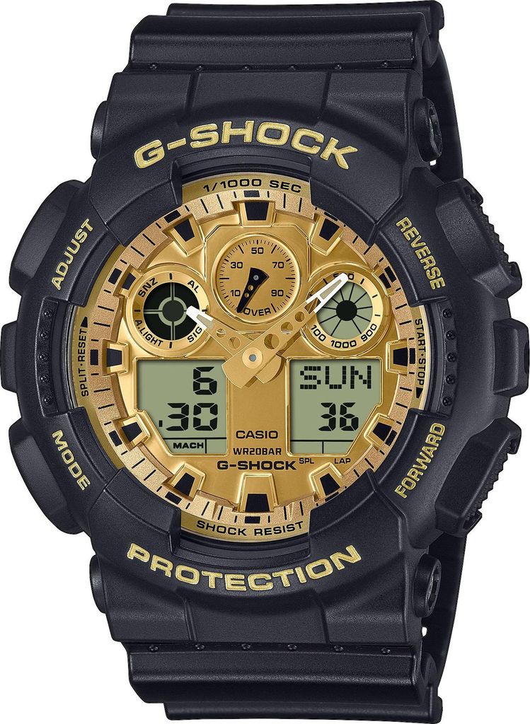 Casio GA-100GGB-1A9ER G-Shock Classic Herrenuhr Schwarz/Goldfarben