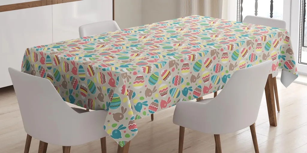 Decorazione Tavola Pasqua: Tovaglia ABAKUHAUS 140x200 Coniglietti Pois