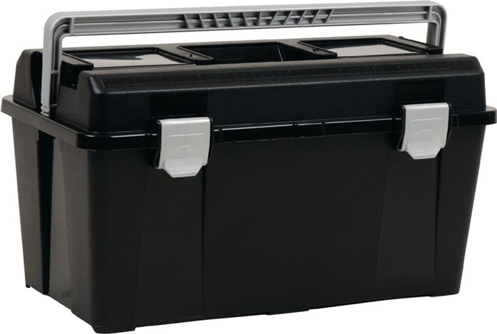 raaco Werkzeugkoffer Breite 480 x Höhe 258 x Tiefe 255mm aus Polypropylen mit Schnappverschluss schwarz / silber - 715164