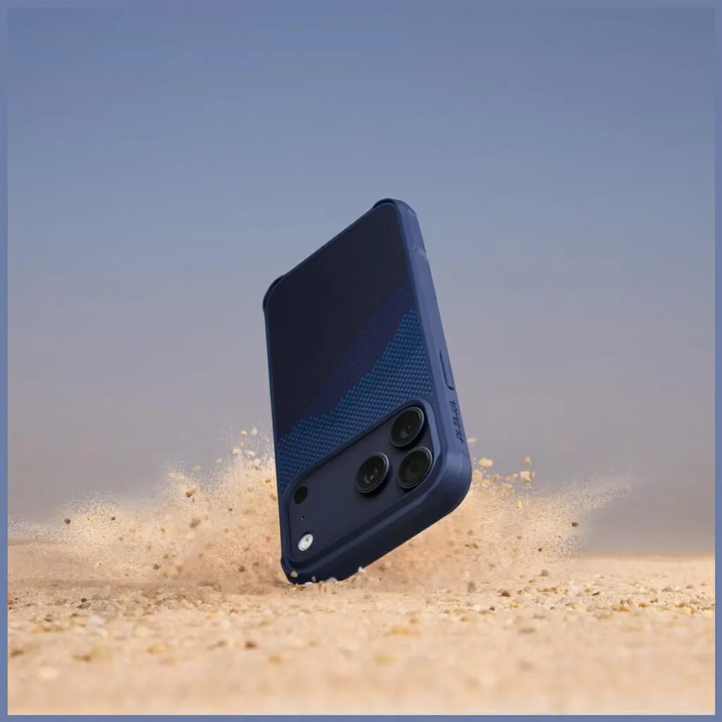 Coque iPhone 17 Pro Pitaka ProGuard – Fibre d'Aramide Bleue MagSafe - 6