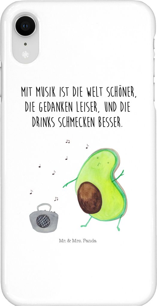 Mr. & Mrs. Panda Iphone XR Handyhülle Avocado Tanzen - Weiß - Geschenk, Handy Case, Musik, Singen, Premium Kunststoff, Party, Urlaub