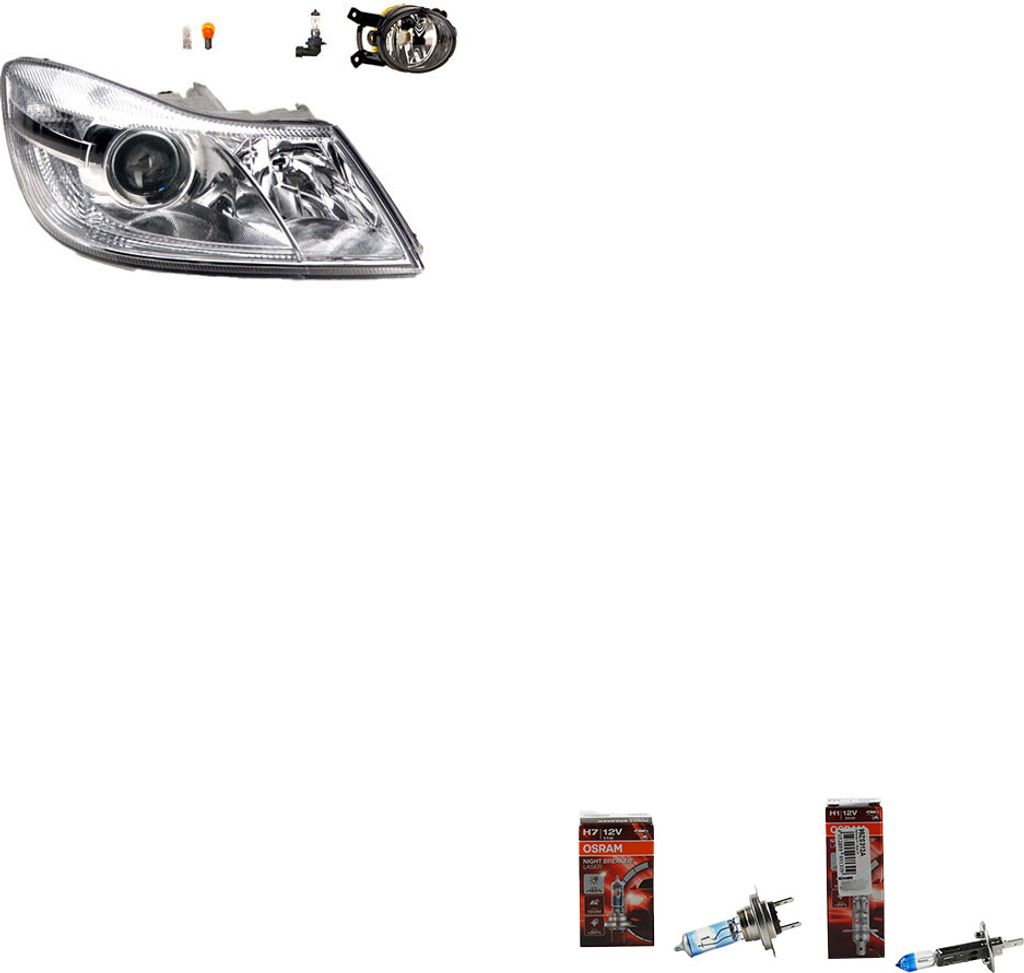 Johns, Scheinwerfer + Osram Night Breaker Laser kompatibel zu Skoda Octavia 1Z 09-13 R 1Z1941018S 1Z1941016F 1Z0941702D