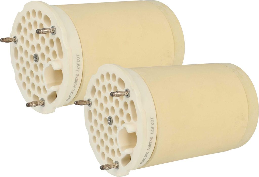 vhbw 2x Heizelement kompatibel mit Leister 117.276, 115.571 Heißluftschweißpistole - 5100 - 8000 W, Keramik Heizkern, 8,45 x 9,2 cm