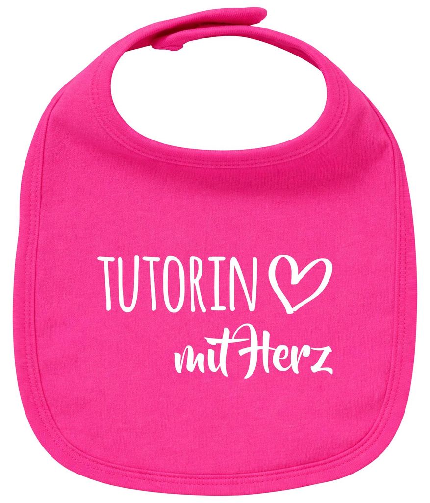 Huuraa Baby Lätzchen Tutorin mit Herz Cherry Pink Klettverschluss Baumwolle Latz Geschenkidee