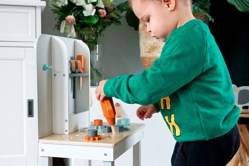 Établi de bricolage en bois Tryco : Jouet d'imitation robuste et éducatif