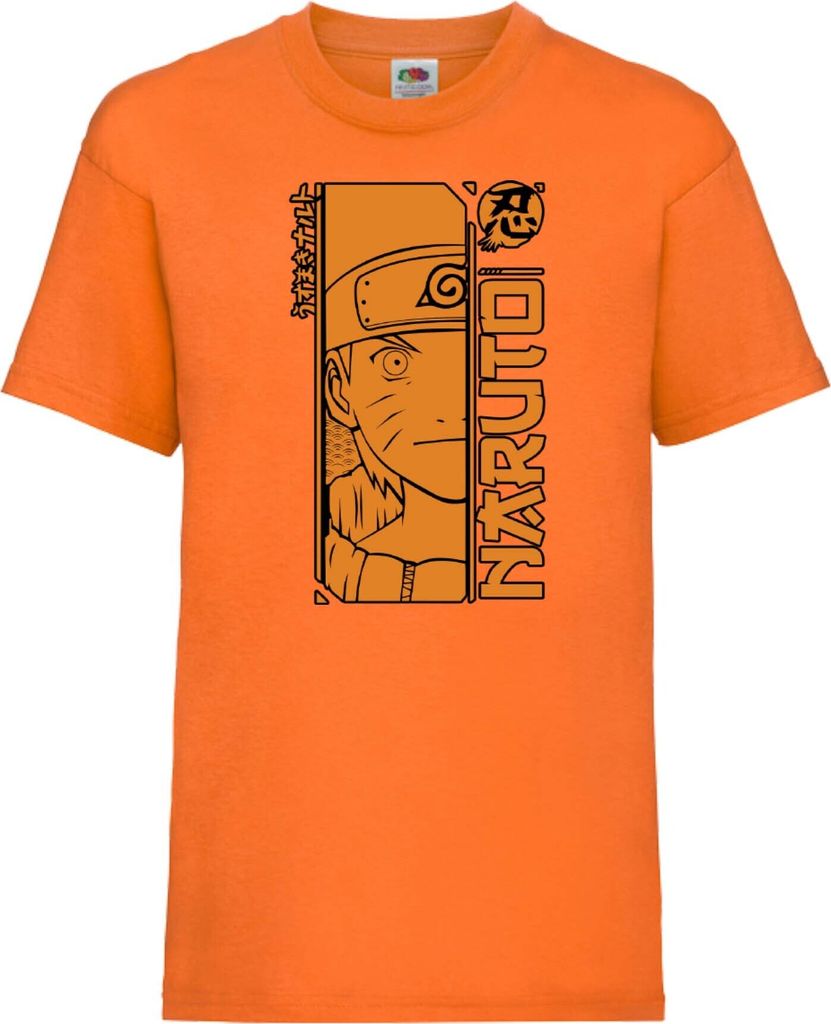 Kinder T-Shirt Naruto Uzumaki 02 Naruto Konoha, 9-11 Jahr - 140 / Orange
