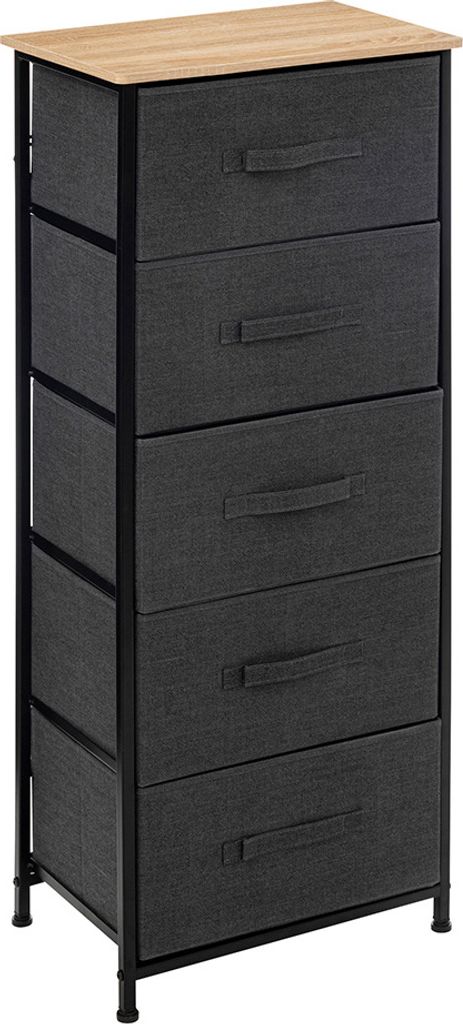 Eazy Living Korbschrank 5 Körben Verdun Dunkelgrau