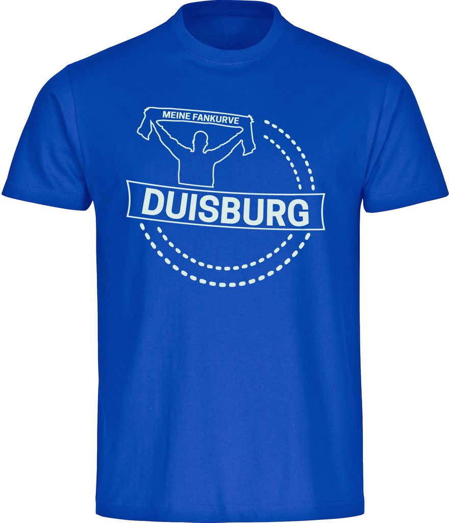 multifanshop Kinder T-Shirt - Duisburg - Meine Fankurve, blau, Größe 176