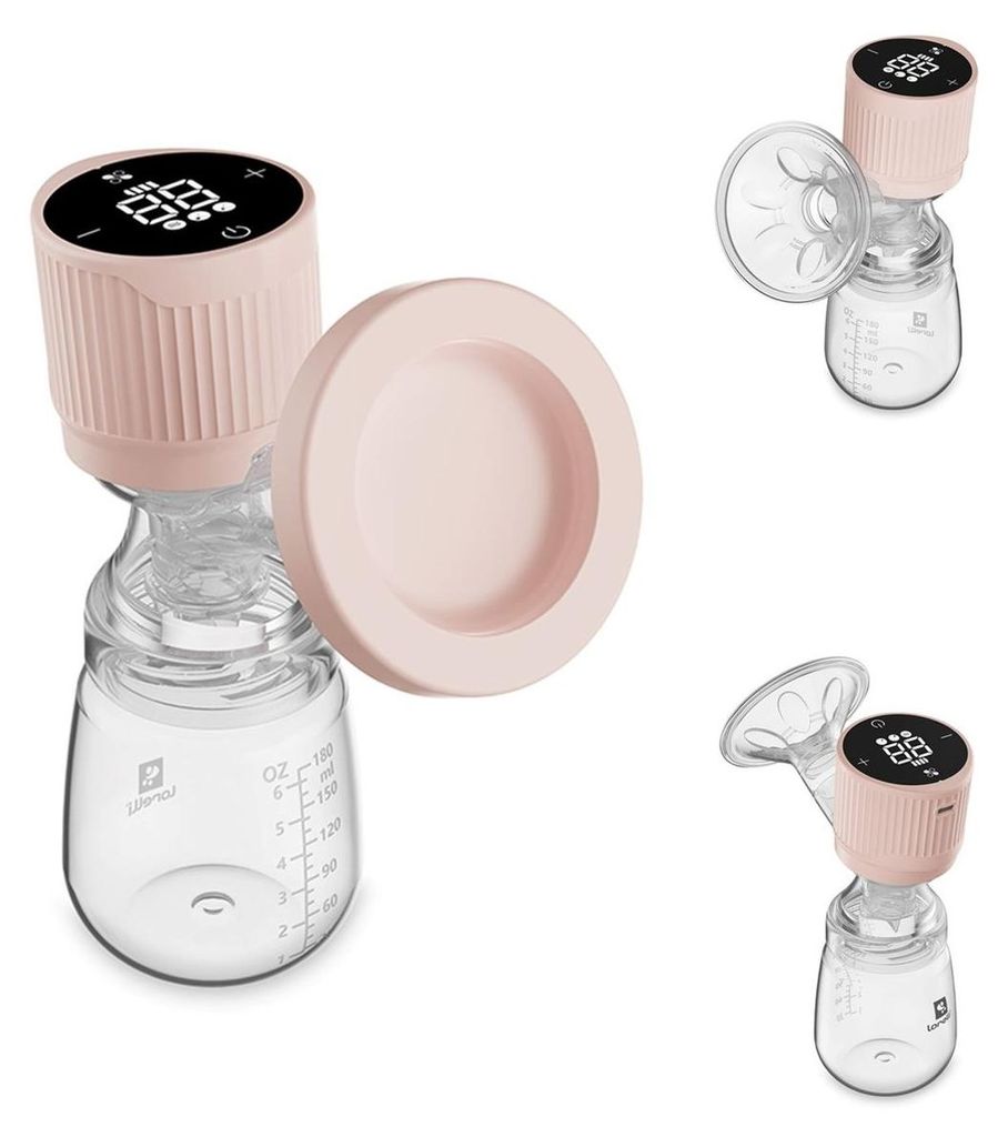Lorelli elektrische Milchpumpe Lila 180 ml Flasche LED-Anzeige Timer 3 Modi rosa