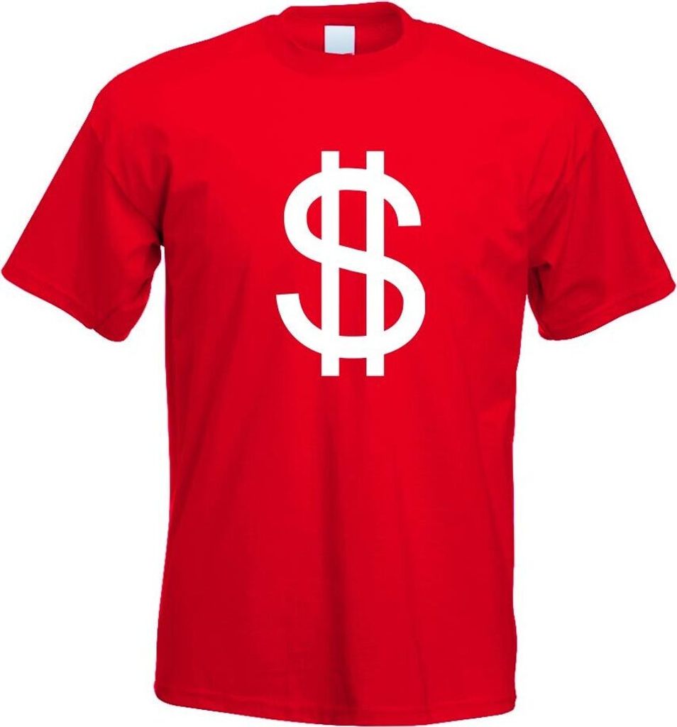 Kiwistar - T-Shirt - rot - Dollarzeichen - Dollar Zeichen Motiv Bedruckt Funshirt Design Print - mit Motiv Bedruckt - Funshirt Design - Sport - Fre...