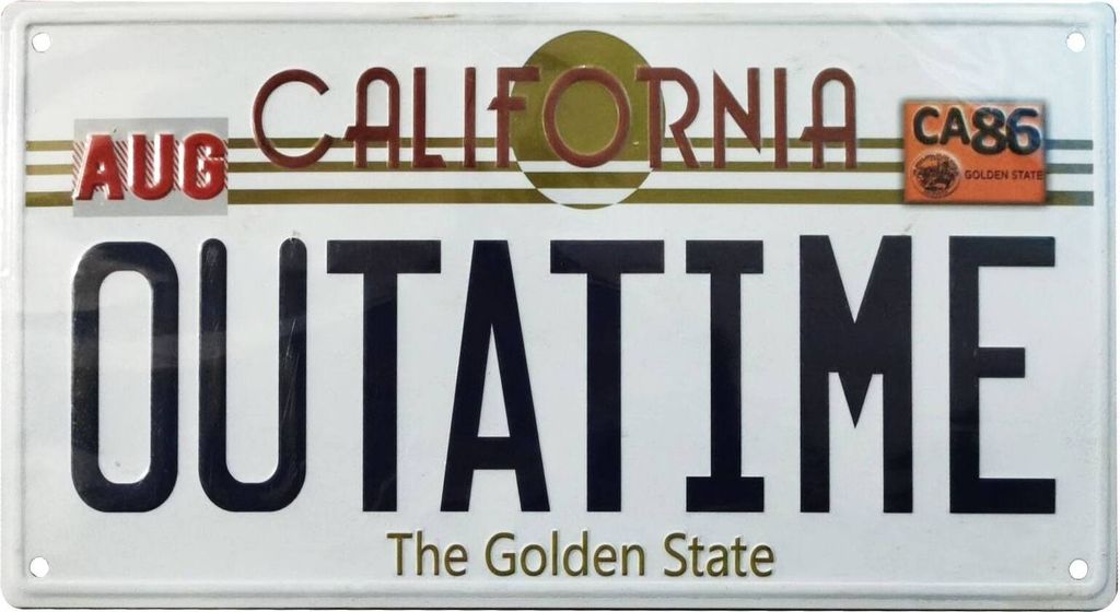 FaNaTtik Zurück in die Zukunft Metallschild Outatime DeLorean Nummernschild FNTK-BF-106