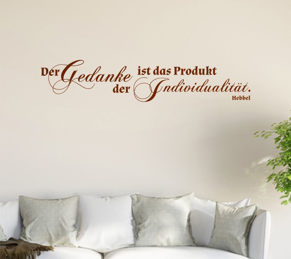 Der Gedanke ist das Produkt ... Wandtattoo in 6 Größen - Wandaufkleber Wall Sticker - Dekoration, Küche, Wohnzimmer, Schlafzimmer, Badezimmer