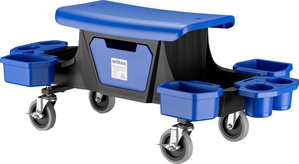Wiltec Rollsitz bis 150 kg, Werkstatthocker mit Rollen, Produktbild 