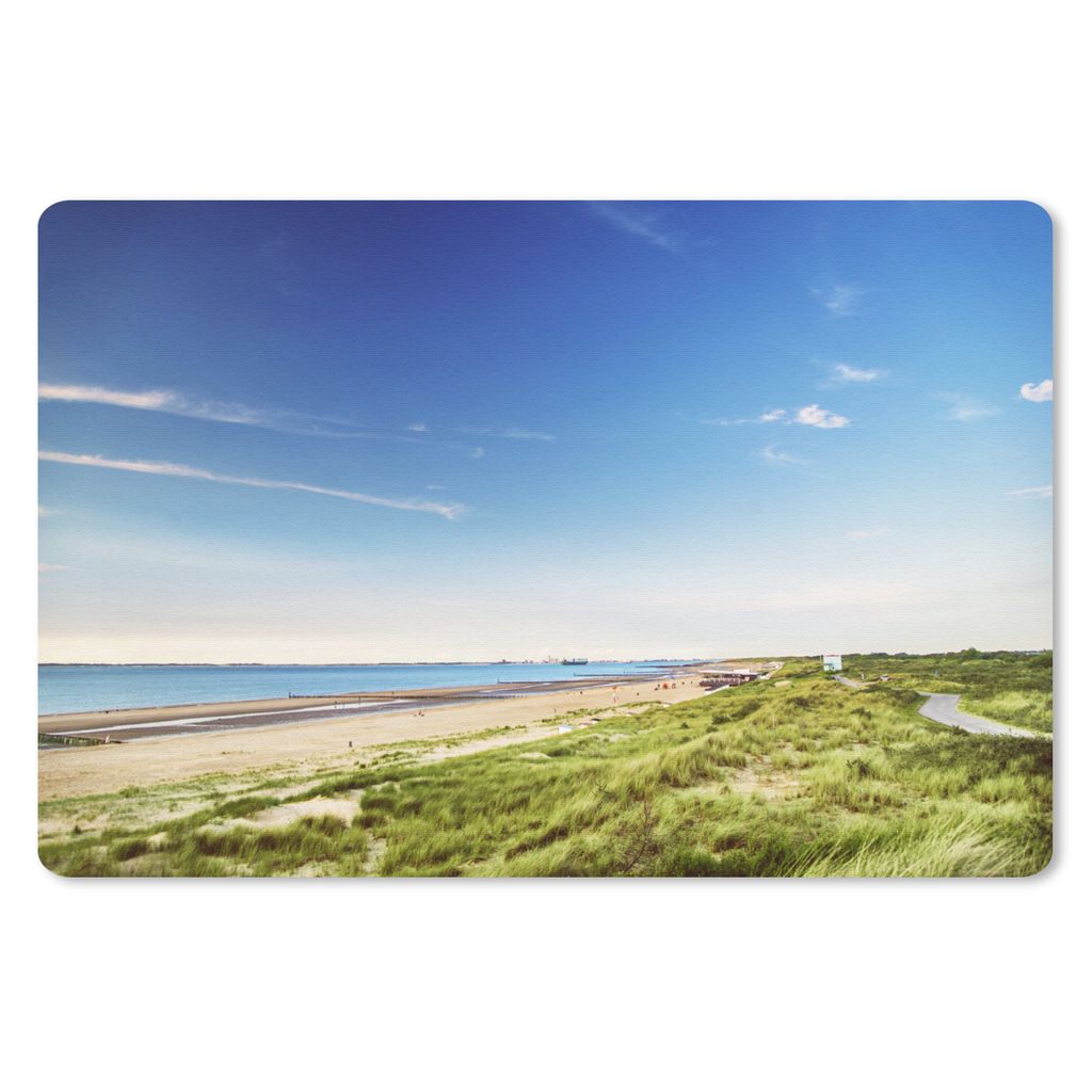 MuchoWow Schreibtischunterlage Strand - Düne - Grün 60x40 cm - XXL Mauspad - Großes Mauspad
