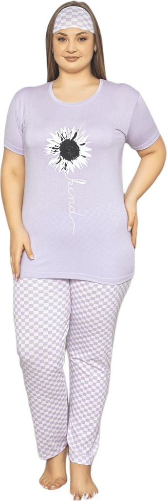 Damen Pyjama-Set Schlafanzüge Übergröße Große Größen aus Baumwolle Kurzarm 6140