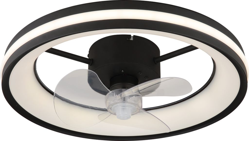 Globo Lighting Deckenventilator Metall schwarz matt, LED Produktbild 