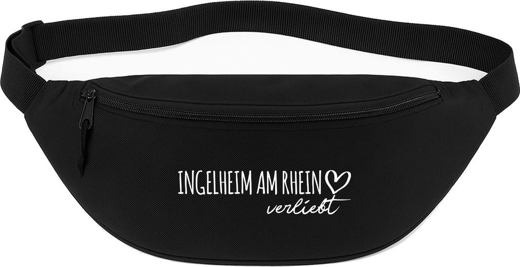 Huuraa Bauchtasche Ingelheim am Rhein verliebt 2,5 Liter Black Polyester Crossbody Bag Geschenkidee