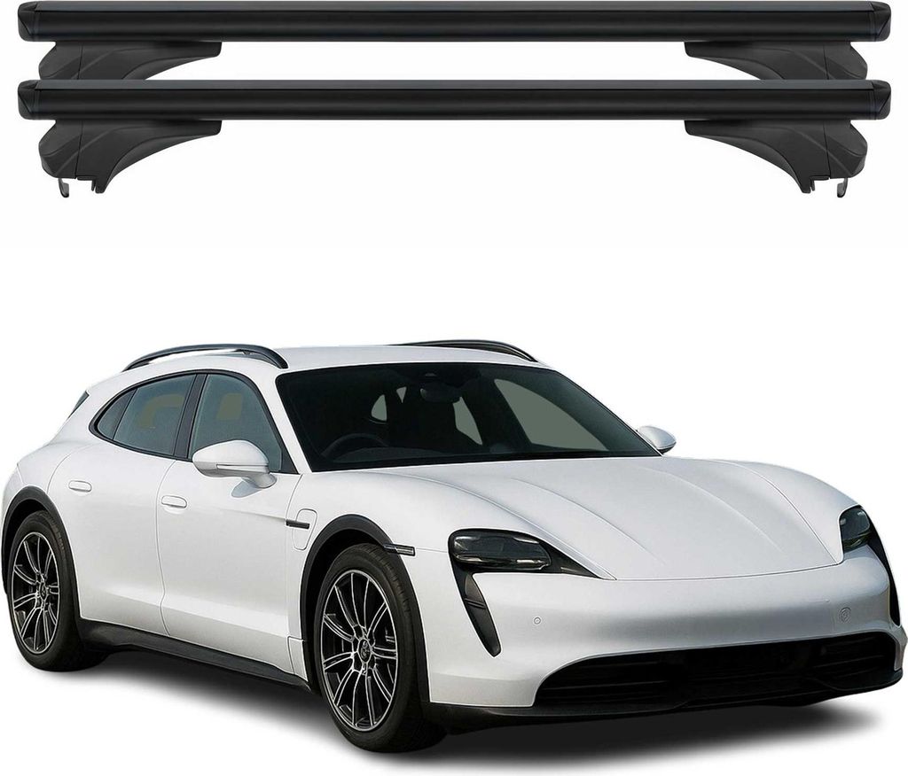 Menabo Dachträger für Porsche Taycan Sport Turismo 2019-25 Aluminium Schwarz 2x