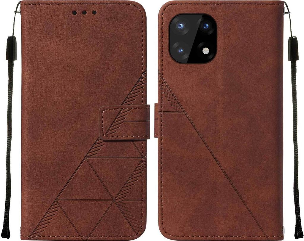 OnePlus 10 Pro Hülle, Schlank Prägung Flip Leder Kartenfächer Schutzhülle mit Ständer für OnePlus 10 Pro Braun