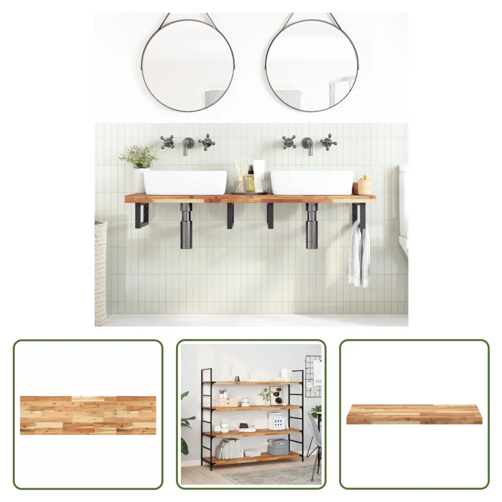 Piano Tavolo 120x40x4 cm Legno Massiccio Acacia | The Living Store