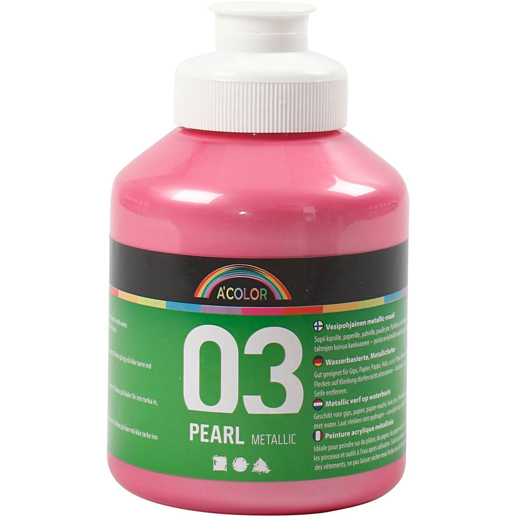 A-Color Acrylfarbe Metallic, Metallic, Hellrot, 500 ml 1 Flasche