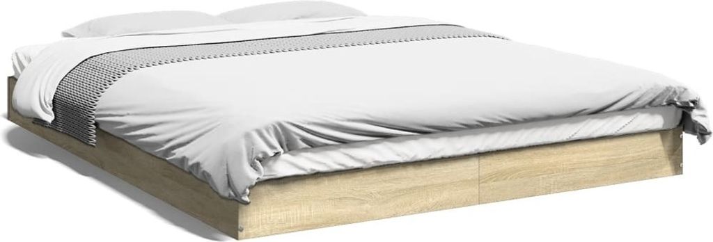 vidaXL Rama łóżka bez materaca dąb sonoma 160x200 cm Zdjęcie produktu 