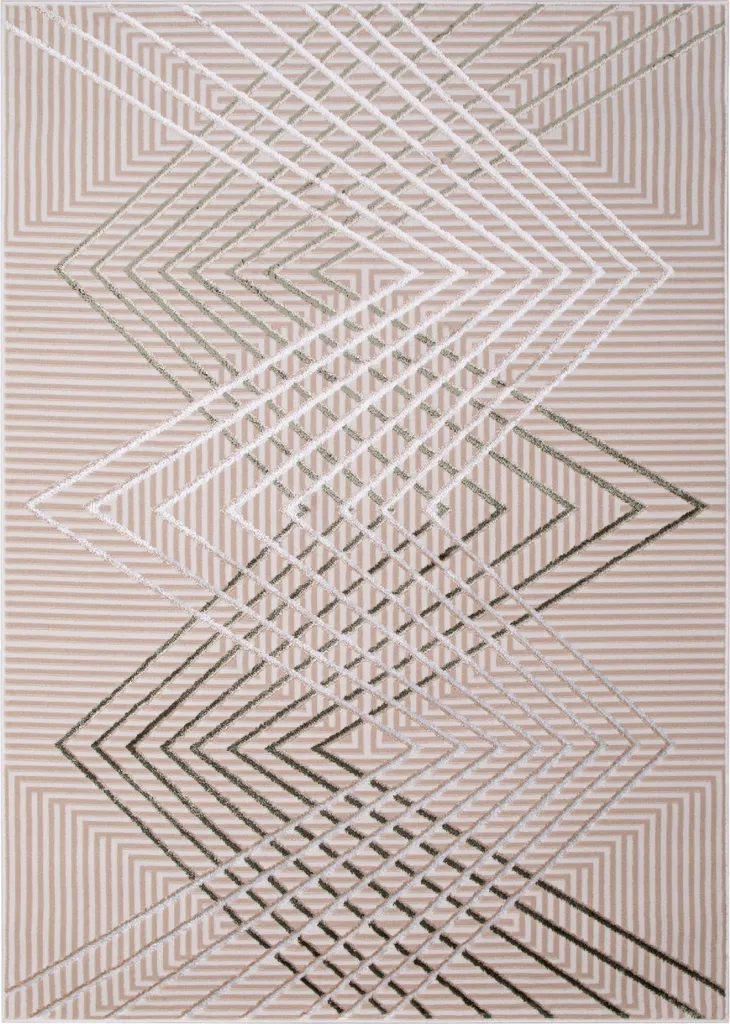 Tapis Crystal Moderne Vert Clair et Beige pour Salon de 80 x 150 cm - 2
