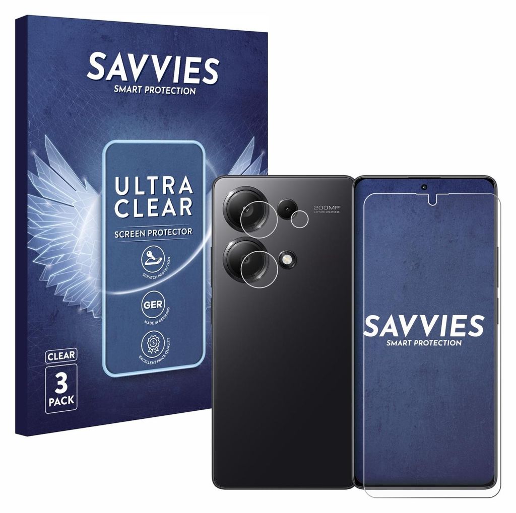 A product shot featuring a smartphone screen protector packaging and a smartphone with screen protectors applied.