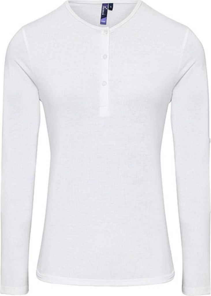 Premier Workwear PR318 | Damen Long-John Roll Sleeve Tee - Farbe: White - Größe: XL