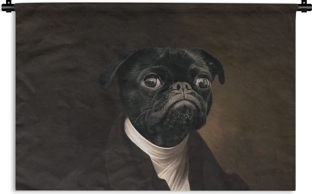 MuchoWow Wandteppich Wandbehang Malerei - Hund - Alte Meister 150x100 cm Tapisserie Dekoration Wandtuch - Waschbar - Tapisserien - Wand-Decke