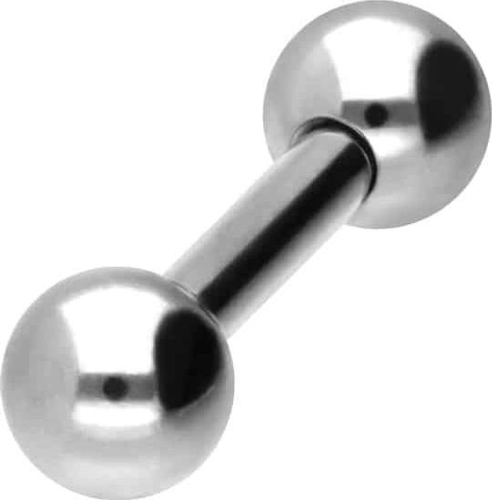 Zungenpiercing, Intim-Piercing Chirurgenstahl Barbell Silber Stablänge: 8mm + Stabstärke: 2mm + Kugelgröße: 5mm